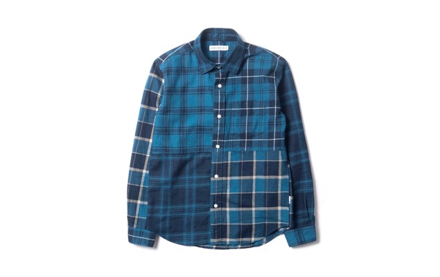 Head Porter Plus “Check Patchwork Shirt Blue” 格紋襯衫