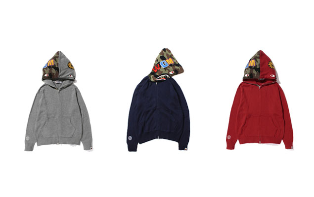 A Bathing Ape 2013春夏 KNIT SHARK FULL ZIP HOODIE 鯊魚帽夾新款登場