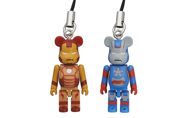 IRON MAN 3 X Medicom Toy Bearbrick Mark 47 & Patriot 手機吊飾