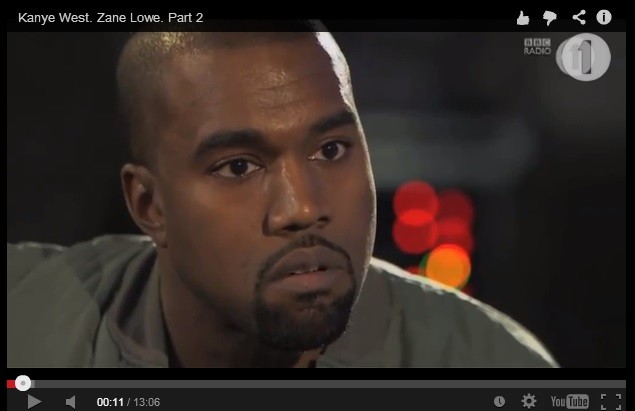 Kanye West 接受 BBC Radio 1’s  Zane Lowe 的訪問 視頻 Part2 釋出
