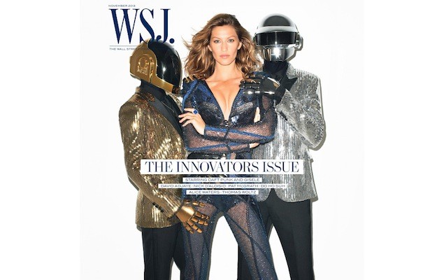 Daft Punk與Gisele Bundchen聯手登上《The Wall Street Journal》11月號封面