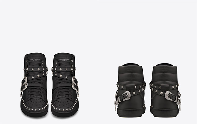 Saint Laurent Studded Buckle Strap Sneakers