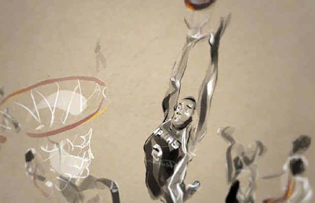Richard Swarbrick 運用水彩動畫呈現 2014 NBA 總決賽多個精彩進球