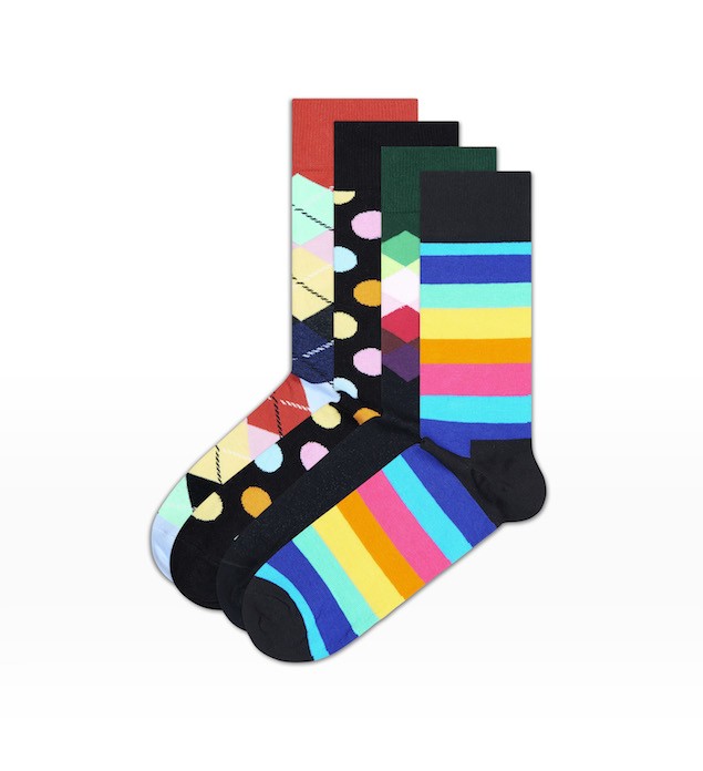 Happy Socks_14FW_Gift Pack_4 Pairs Socks 經典禮盒_多彩斜紋_$1,480(襪款)