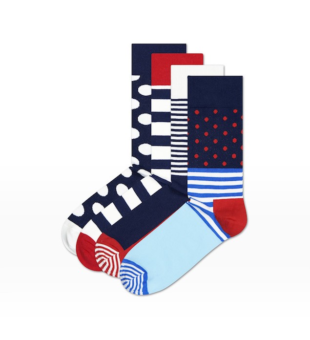 Happy Socks_14FW_Gift Pack_4 Pairs Socks 經典禮盒_紅藍白斜紋_$1,480(襪款)