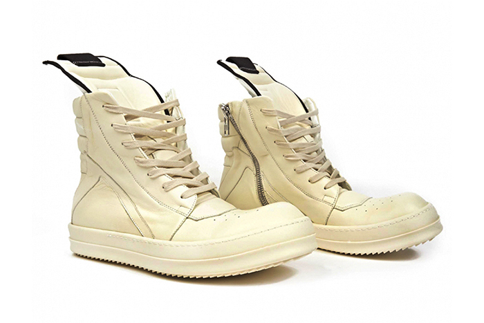 Rick Owens 大鞋舌球鞋在一發！Geobasket Leather Sneakers 「Off-White」