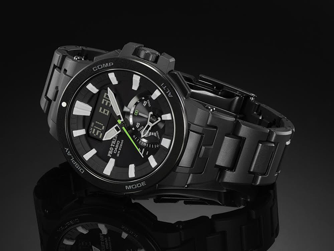 PRW-7000FC- 1  強化橡膠結合金屬的複合式錶帶