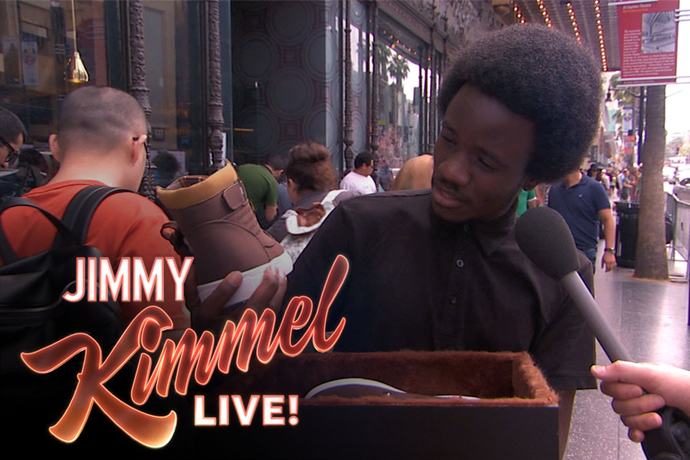 Jimmy Kimmel 大開肯爺玩笑！上街騙路人對「Yeezy Boost 1150」的感想！