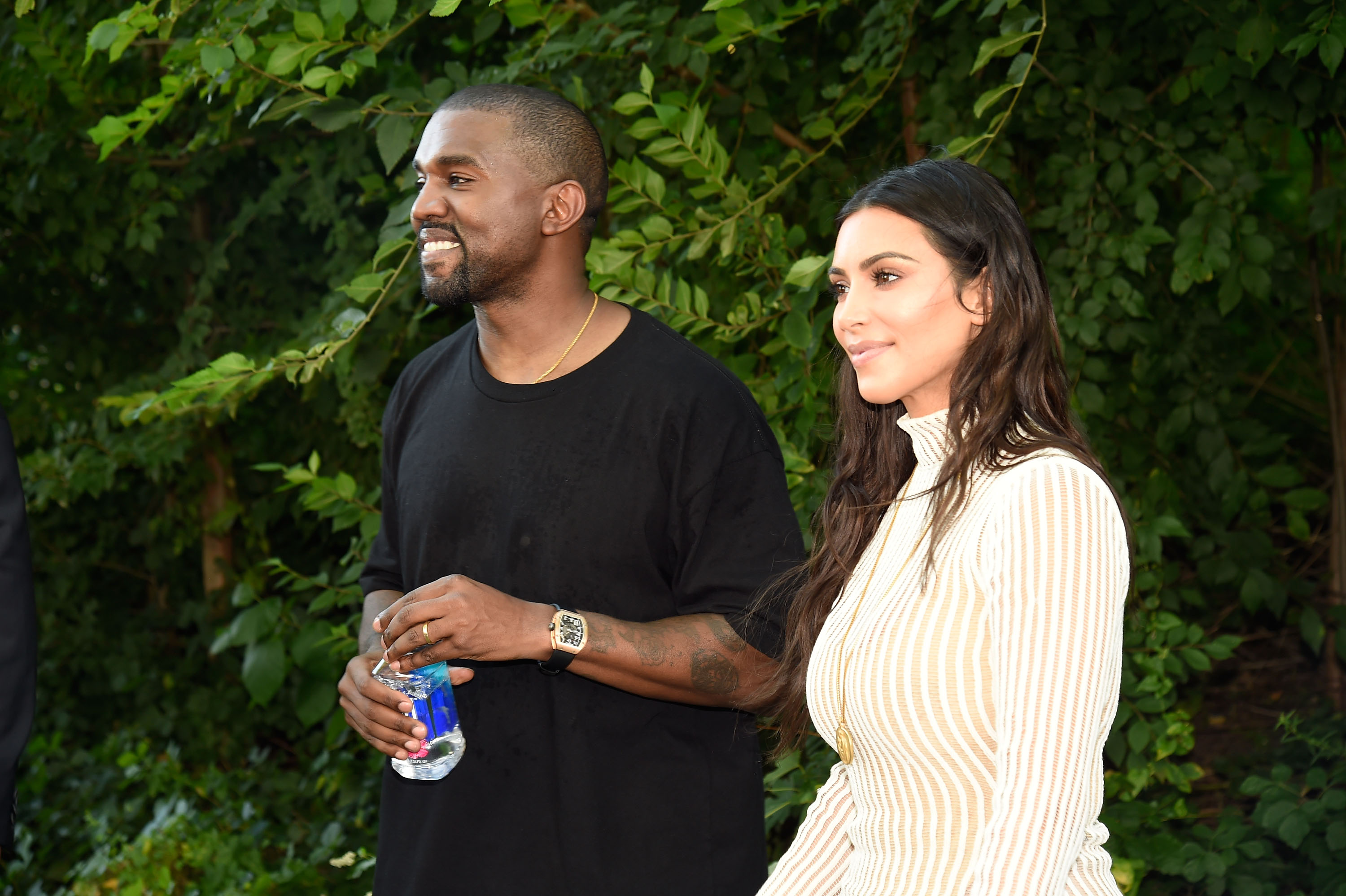 NEW YORK, NY - SEPTEMBER 07:  Kanye West and Kim Kardashian attend the Kanye West Yeezy Season 4 fashion show on September 7, 2016 in New York City.  (Photo by Kevin Mazur/Getty Images for Yeezy Season 4)