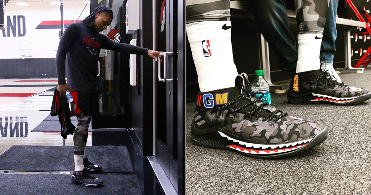 damian lillard shoes bape