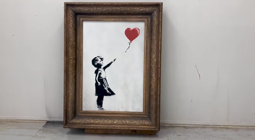 Banksy 發布幕後全紀錄！其實《Girl With A Balloon》本該消失得更徹底？！