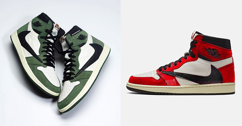「十萬」等級球鞋預告！Travis Scott X Air Jordan 1 或將推出紅色版、綠色版洗你錢包！