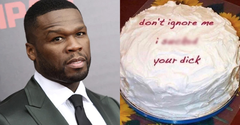 饒舌歌手五角收到一顆蛋糕上面竟然寫：「我幫你吹過不要不理我」
