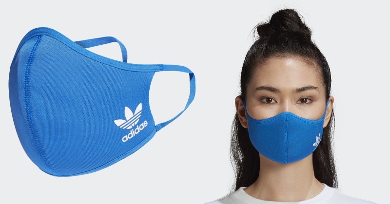 黑色的沒買到？Adidas 可清洗亮藍口罩依舊又潮又環保！