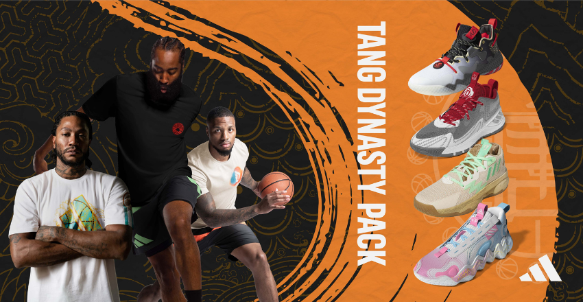 adidas「唐朝系列」NBA 球星化身唐代俠客！籃球鞋磅礡登場，古詩上腳展筆墨風華