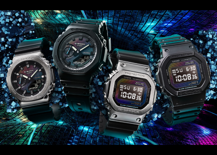 G-SHOCK 翻玩經典重新詮釋絕對強悍品牌精神熱門型號磚牆錶盤閃爍耀眼彩虹光澤